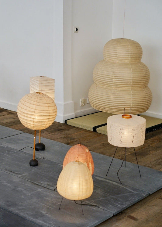 Japanese rice paper lamp for a Japandi, zen decor - Noguchi inspired