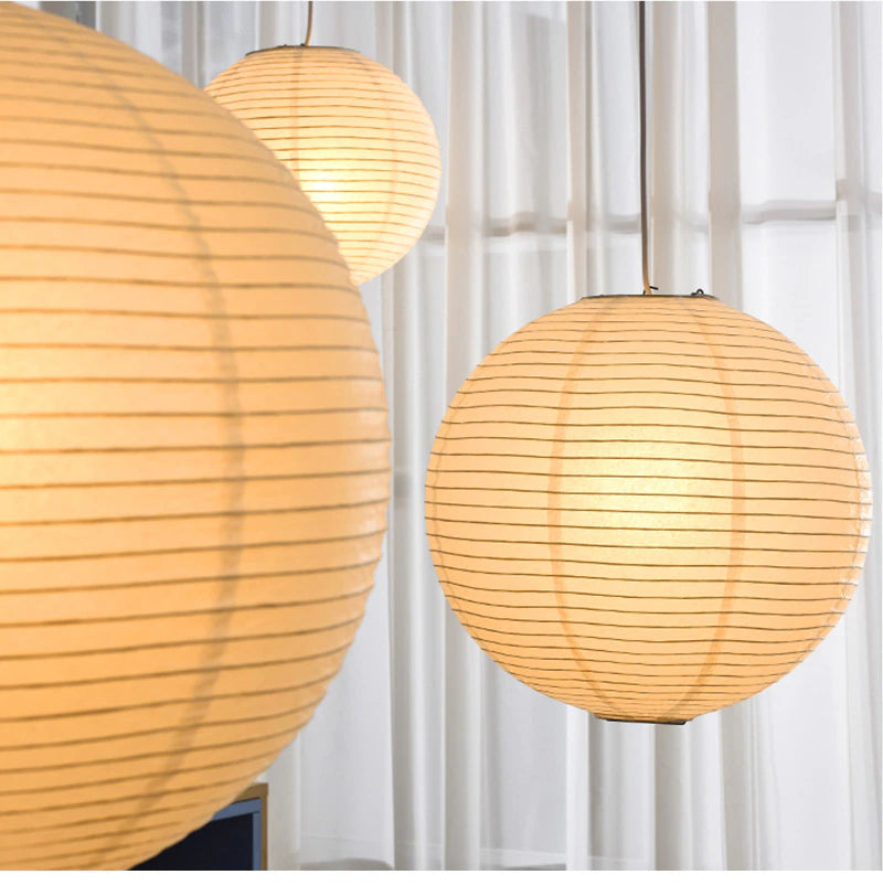 Japanese rice paper pendant lamp - Noguchi inspired