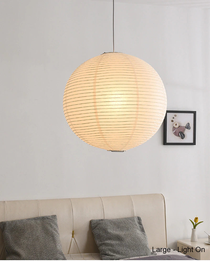 Japanese rice paper pendant lamp - Noguchi Inspired