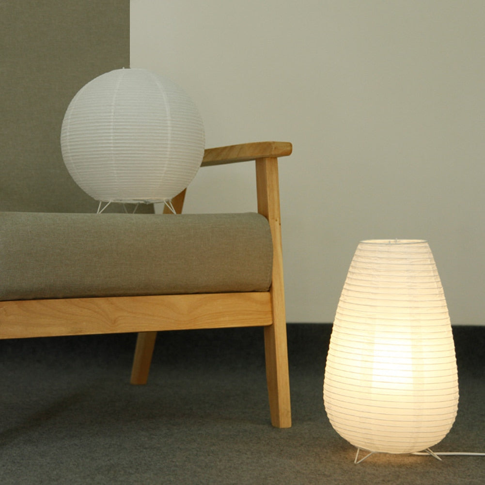 Japanese rice paper lamp for a Japandi, zen decor - Noguchi inspired