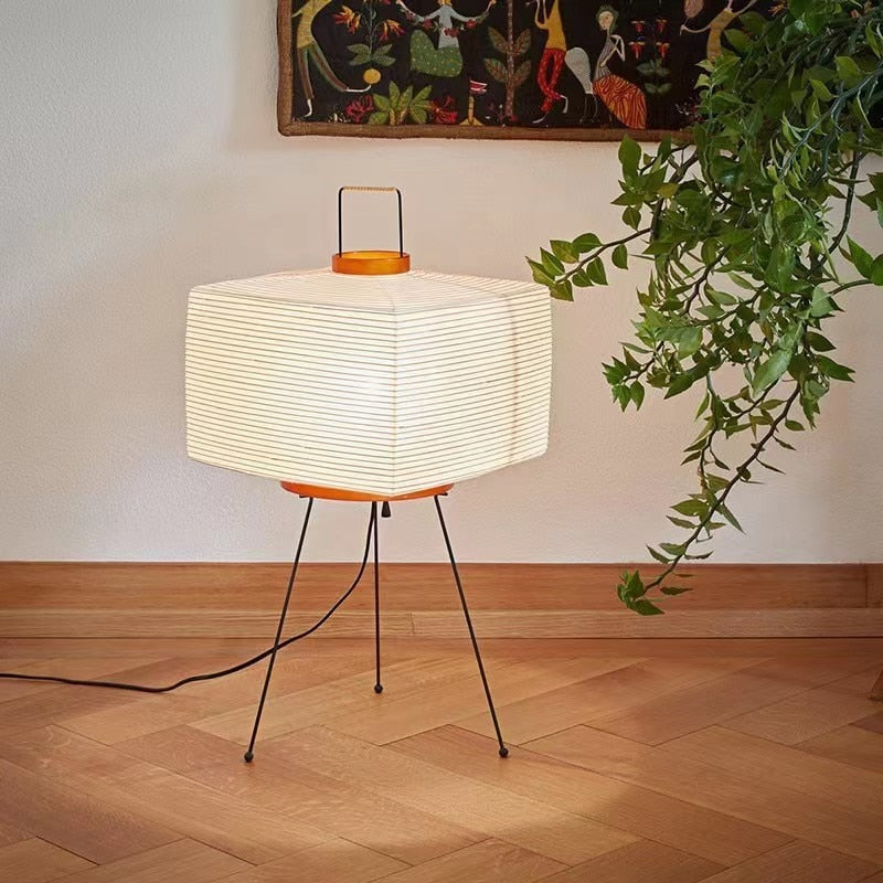 Japanese Rice Paper Lamp - Square Standing Lamp 'Noguchi Inspired ...